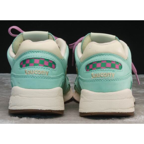 Saucony Shadow 6000 Earth Citizen Green Leather Pink Sneakers Womens 10 Mens 8 - Picture 5 of 16